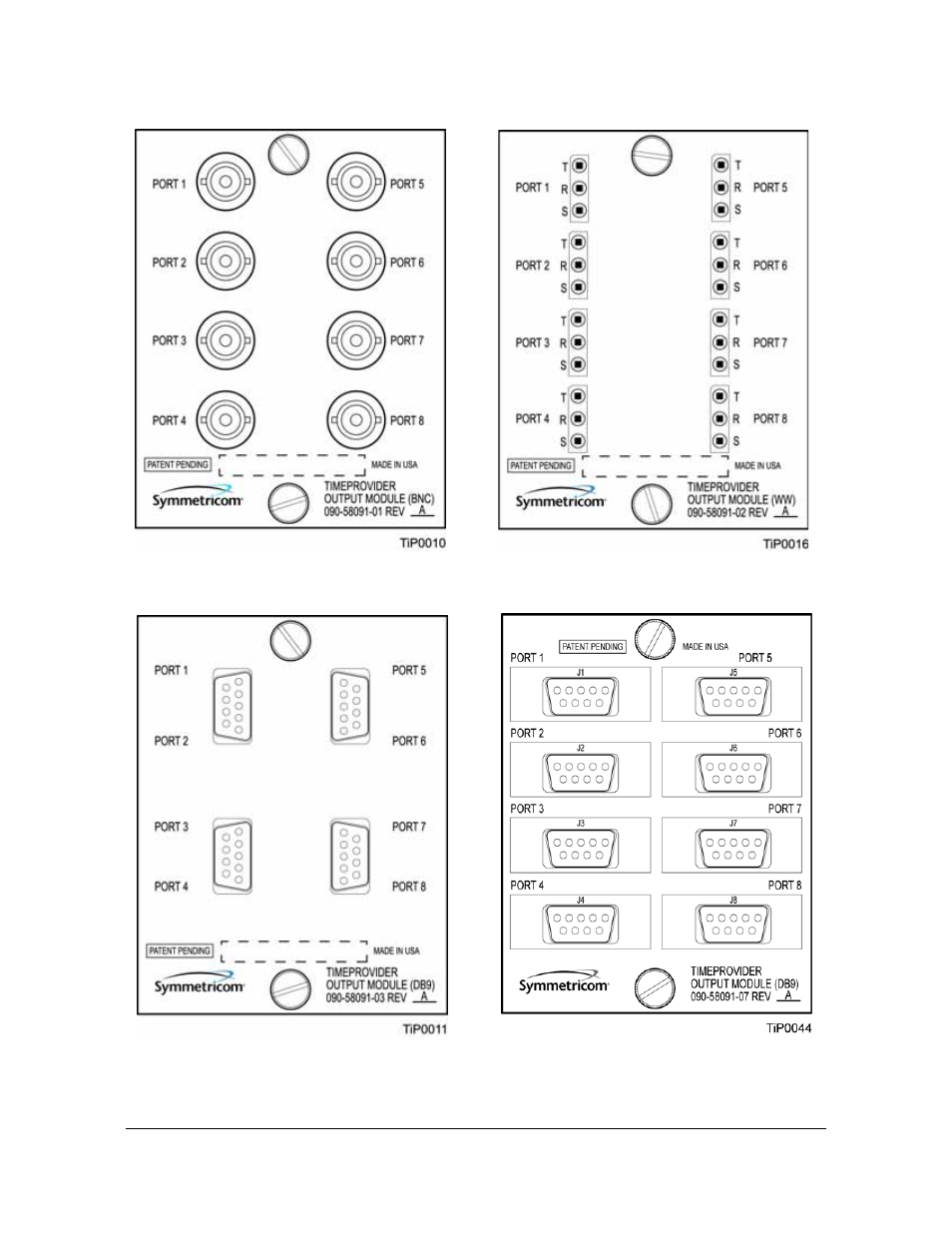 Bnc and wire-wrap output modules, Db9 output modules, Figure 3-13 | Figure 3-12 | Symmetricom EDGE CLOCK 1000 User Manual | Page 67 / 224