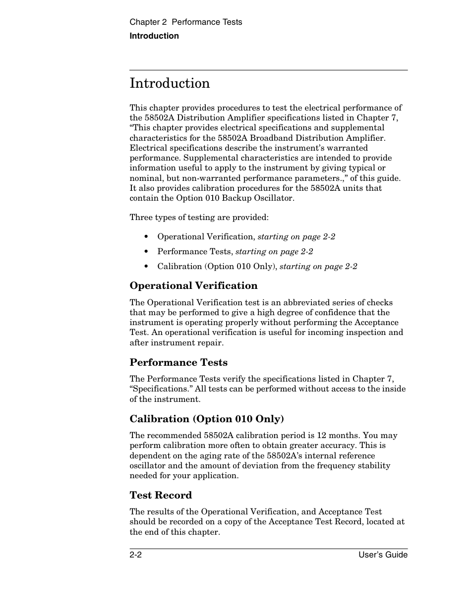 Introduction | Symmetricom 58502A User Manual | Page 28 / 88
