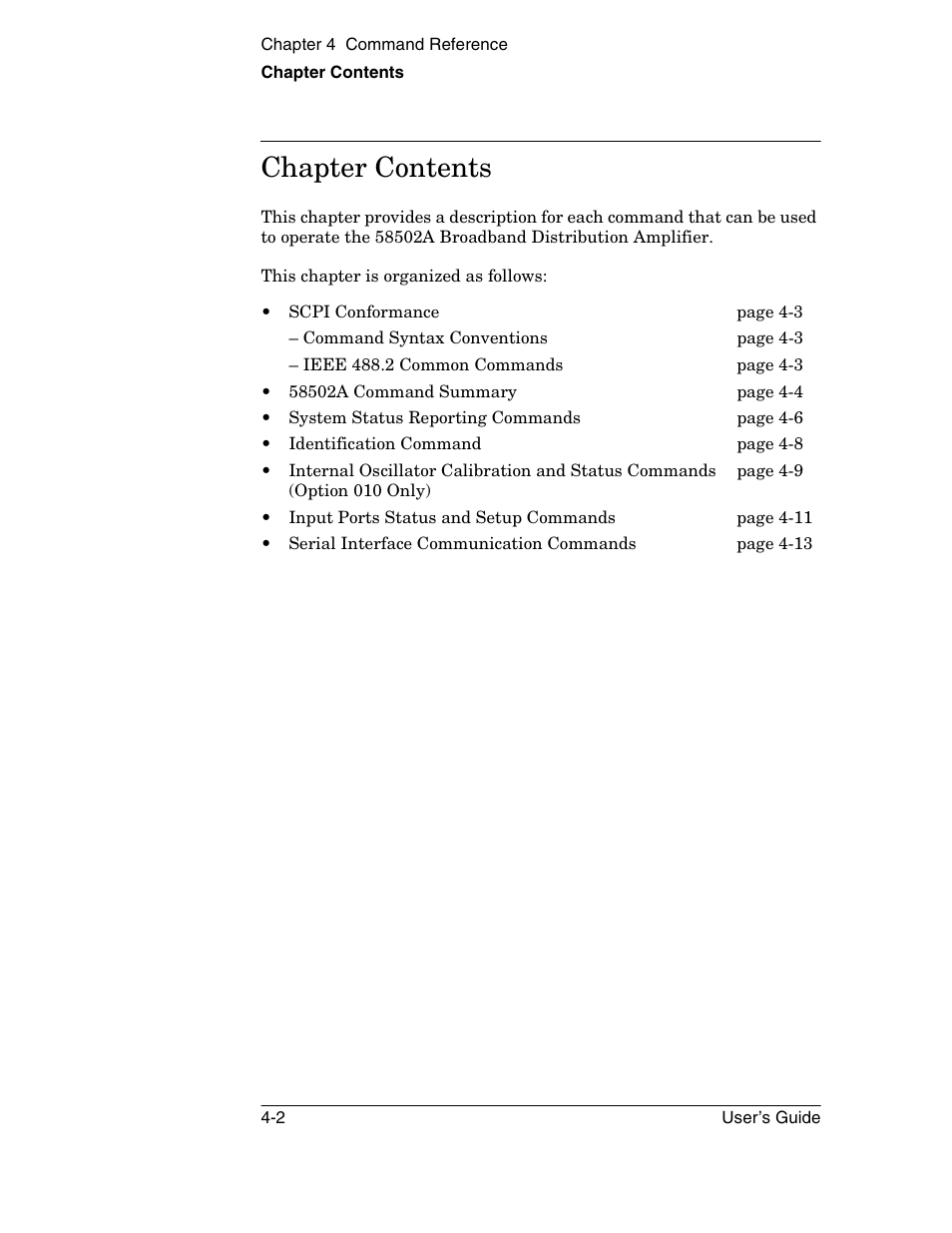 Chapter contents | Symmetricom 58502A User Manual | Page 60 / 88