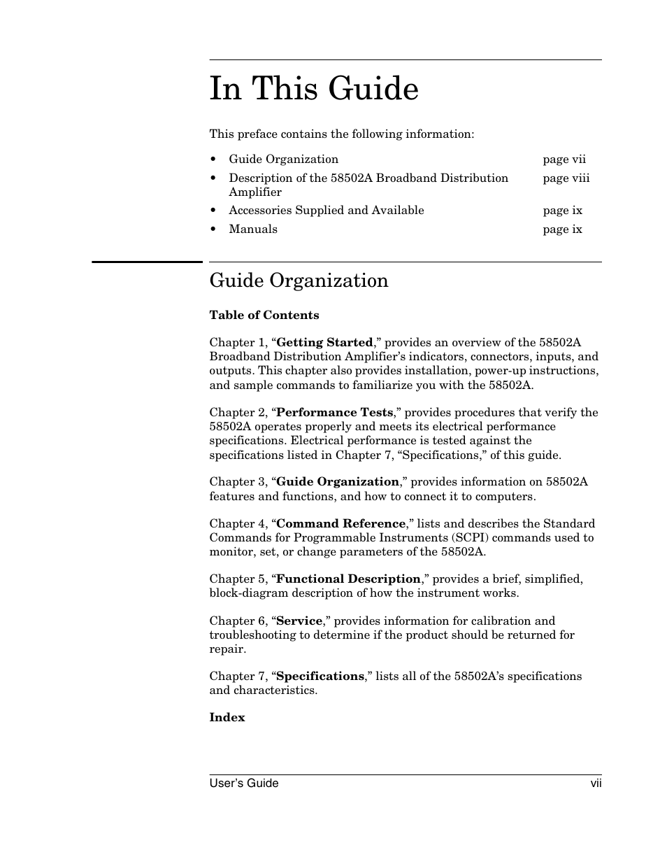 Symmetricom 58502A User Manual | Page 7 / 88