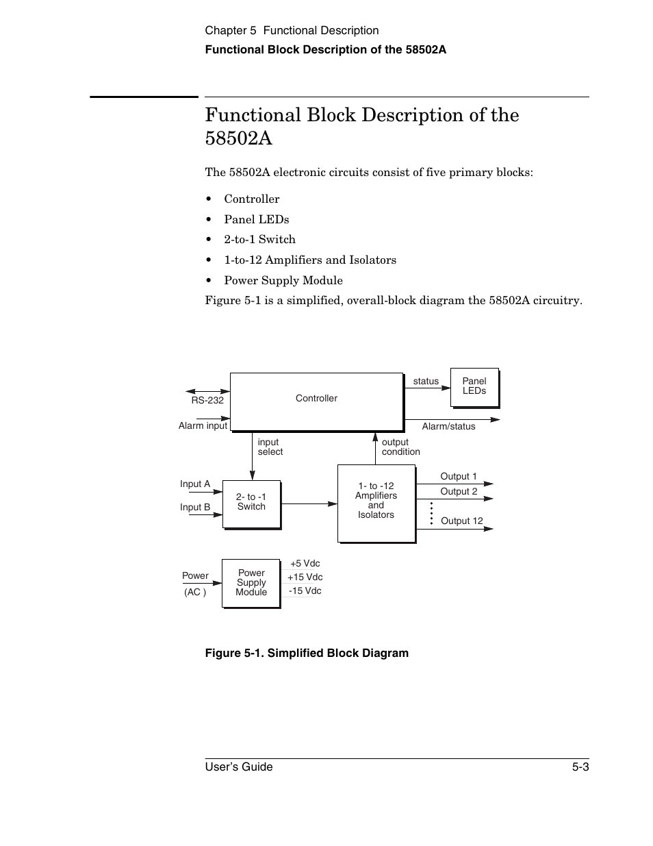 Functional block description of the 58502a | Symmetricom 58502A User Manual | Page 75 / 88