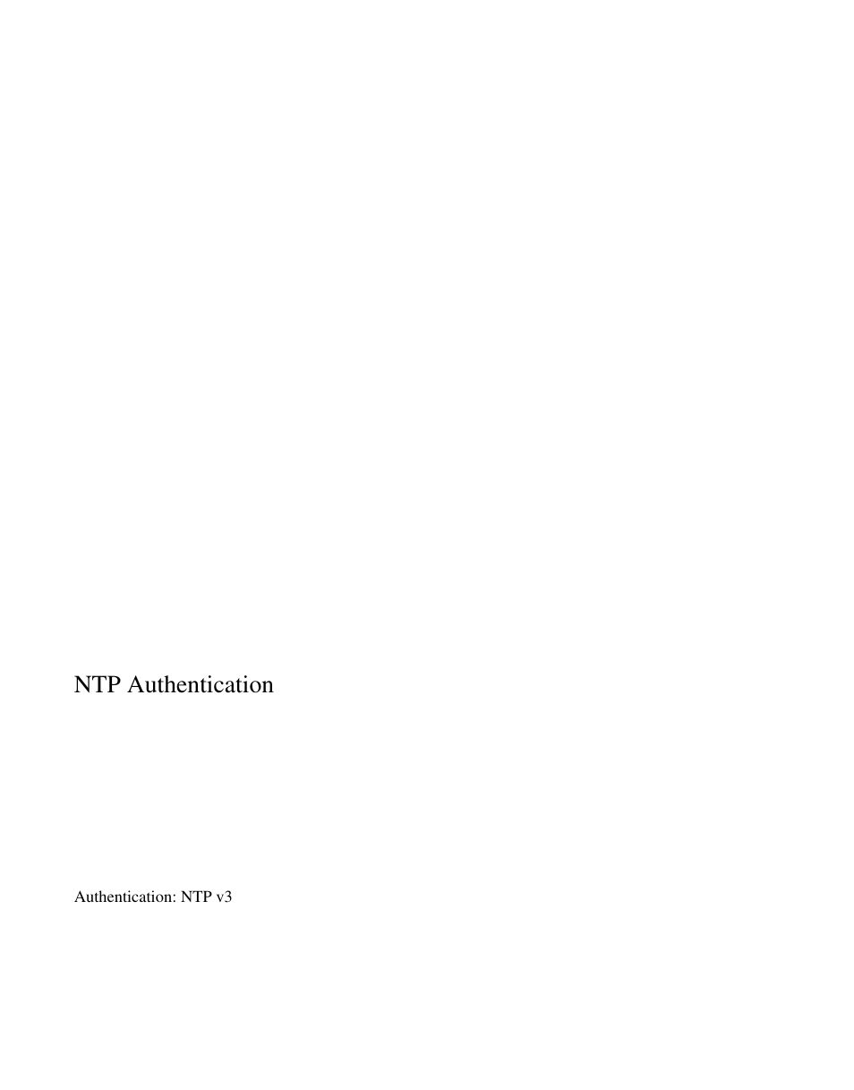 Ntp authentication, Authentication: ntp v3 | Symmetricom S100 User Manual | Page 101 / 166