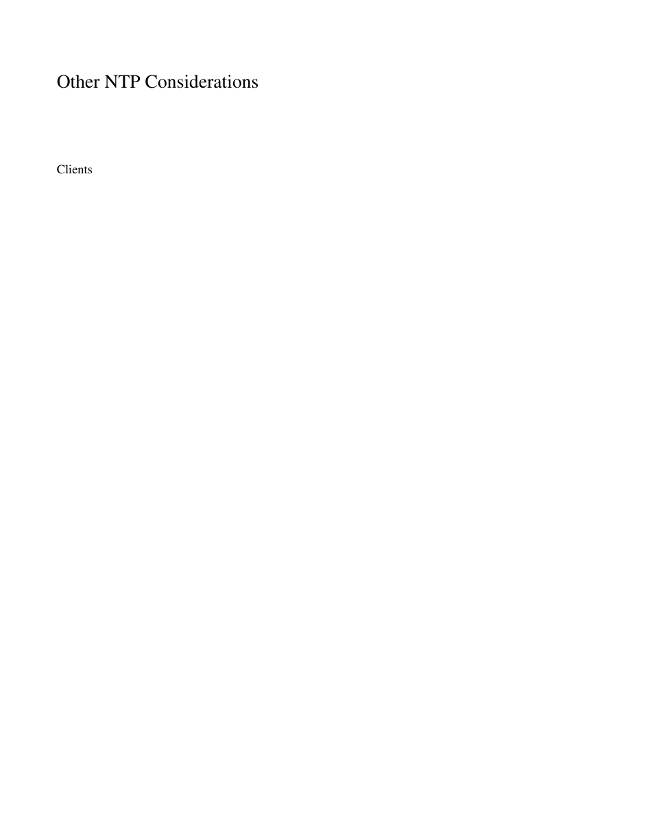 Other ntp considerations, Clients | Symmetricom S100 User Manual | Page 103 / 166