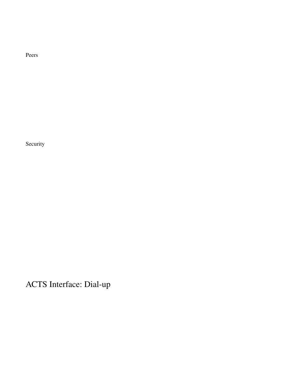 Peers, Security, Acts interface: dial-up | Symmetricom S100 User Manual | Page 111 / 166