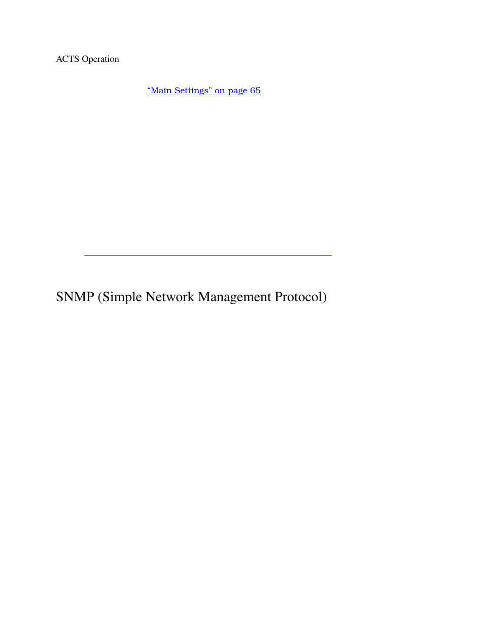 Acts operation, Snmp (simple network management protocol) | Symmetricom S100 User Manual | Page 112 / 166
