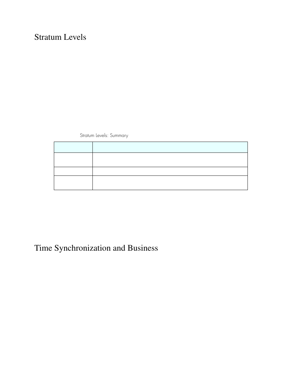 Stratum levels, Time synchronization and business | Symmetricom S100 User Manual | Page 12 / 166