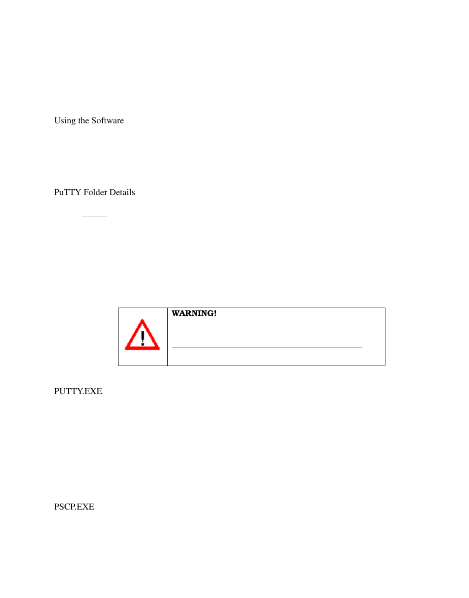 Using the software, Putty folder details, Putty.exe | Pscp.exe | Symmetricom S100 User Manual | Page 24 / 166