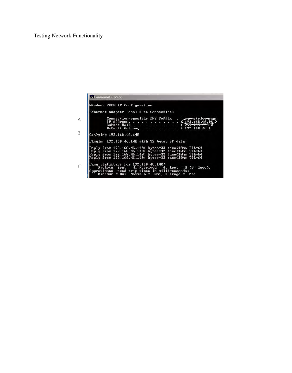 Testing network functionality | Symmetricom S100 User Manual | Page 36 / 166