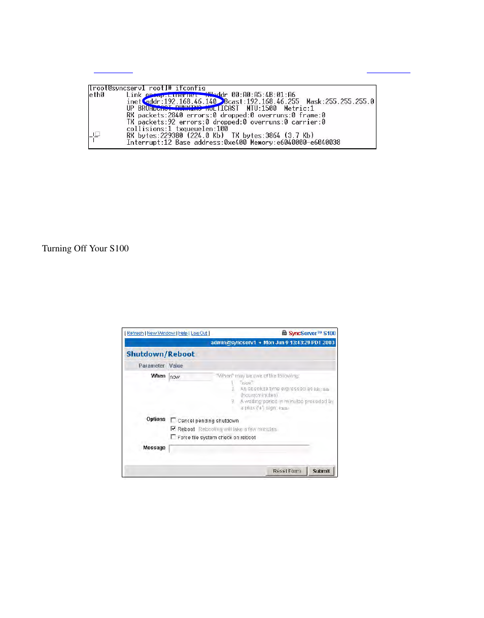 Turning off your s100 | Symmetricom S100 User Manual | Page 37 / 166
