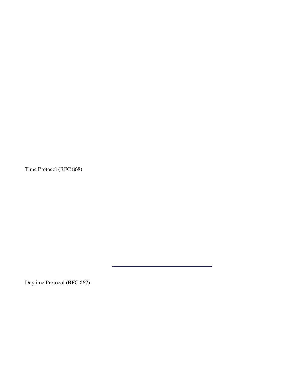 Time protocol (rfc 868), Daytime protocol (rfc 867) | Symmetricom S100 User Manual | Page 97 / 166