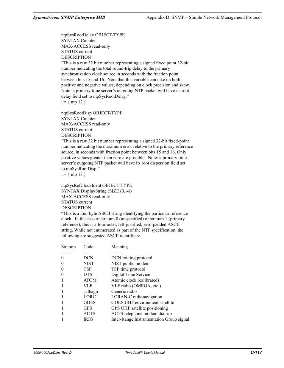 Symmetricom Time Server User Manual | Page 131 / 148