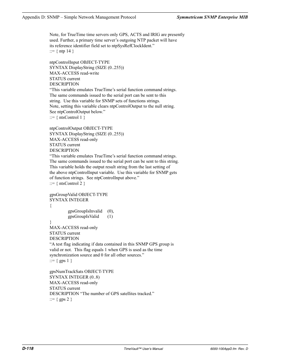 Symmetricom Time Server User Manual | Page 132 / 148