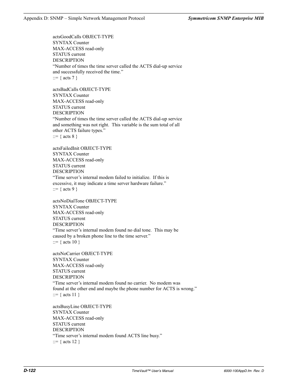Symmetricom Time Server User Manual | Page 136 / 148