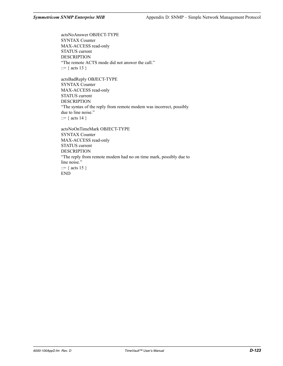 Symmetricom Time Server User Manual | Page 137 / 148
