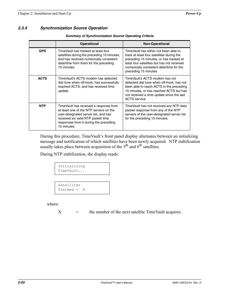 4 synchronization source operation, Synchronization source operation | Symmetricom Time Server User Manual | Page 34 / 148