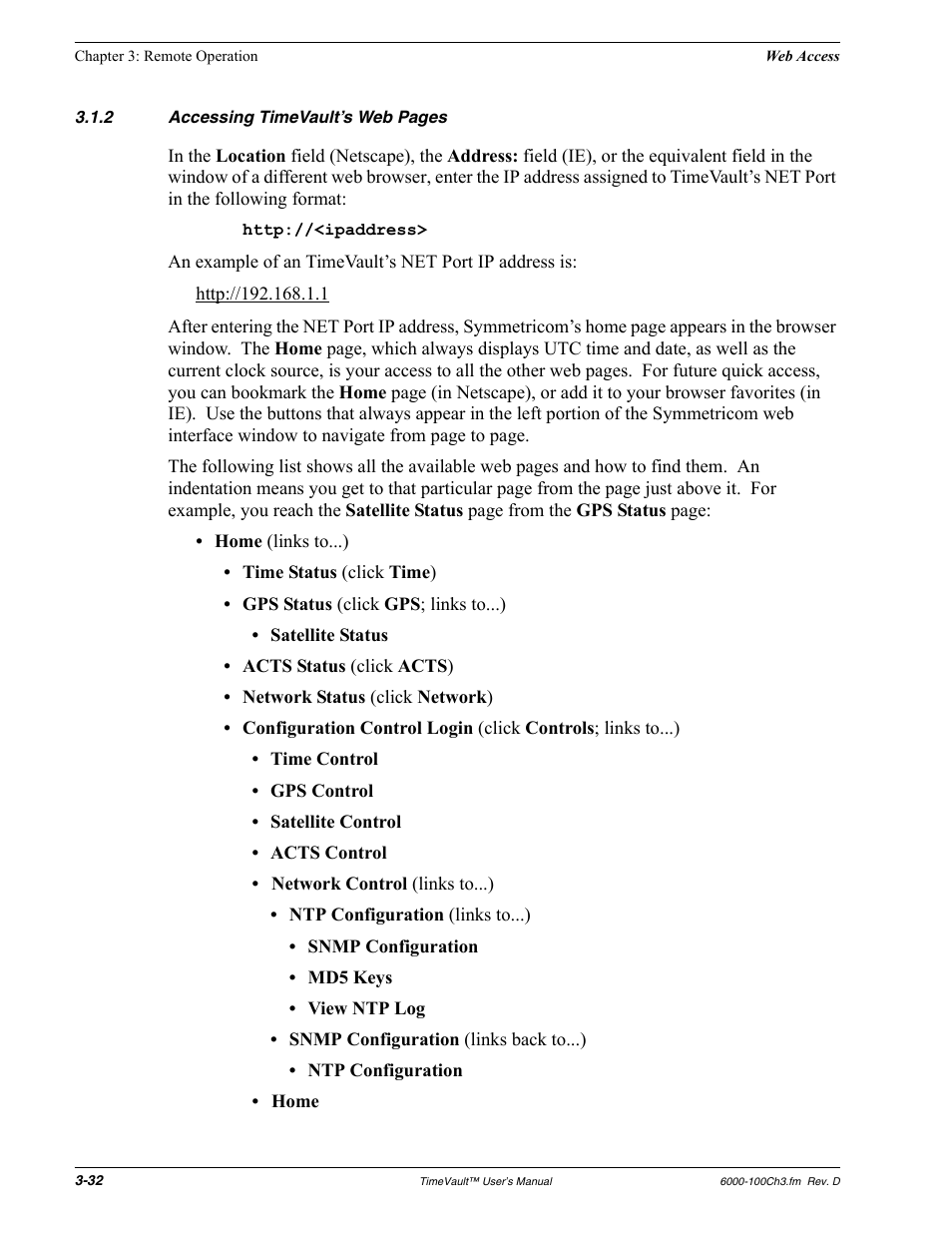 Symmetricom Time Server User Manual | Page 46 / 148