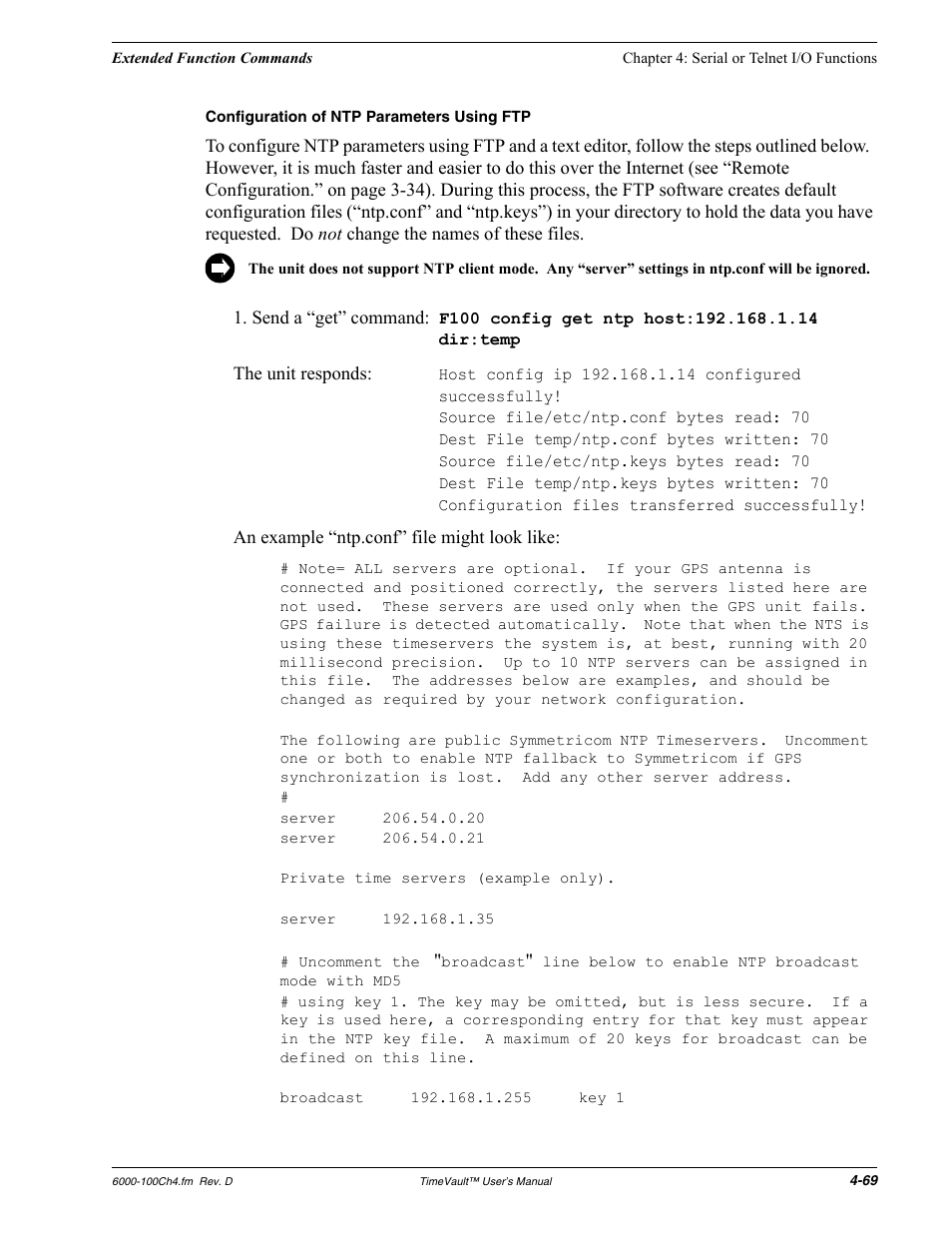 Symmetricom Time Server User Manual | Page 83 / 148