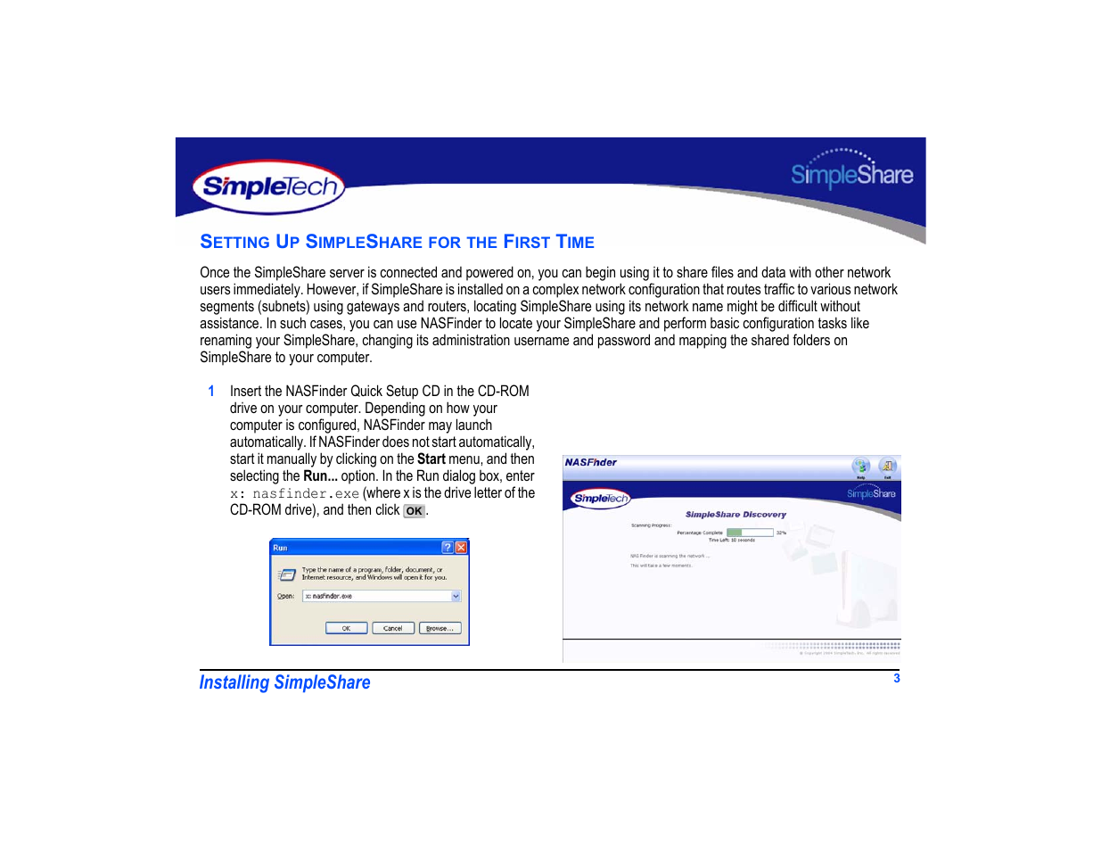 Setting up simpleshare for the first time, Setting up simpleshare for the first time 3 | SimpleTech SimpleShare User Manual | Page 17 / 120