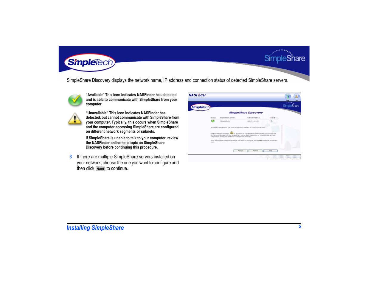 Installing simpleshare | SimpleTech SimpleShare User Manual | Page 19 / 120