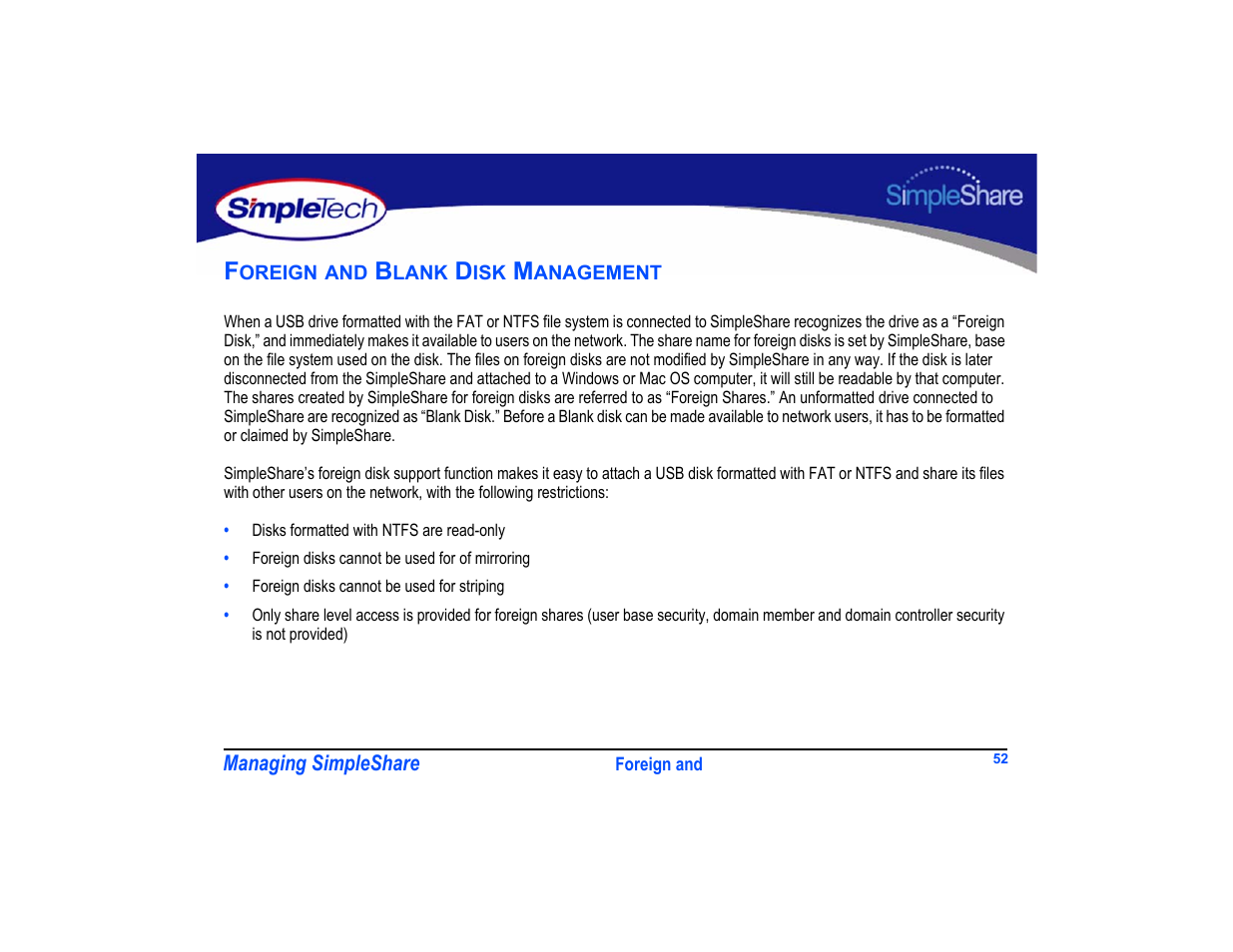 Foreign and blank disk management | SimpleTech SimpleShare User Manual | Page 66 / 120