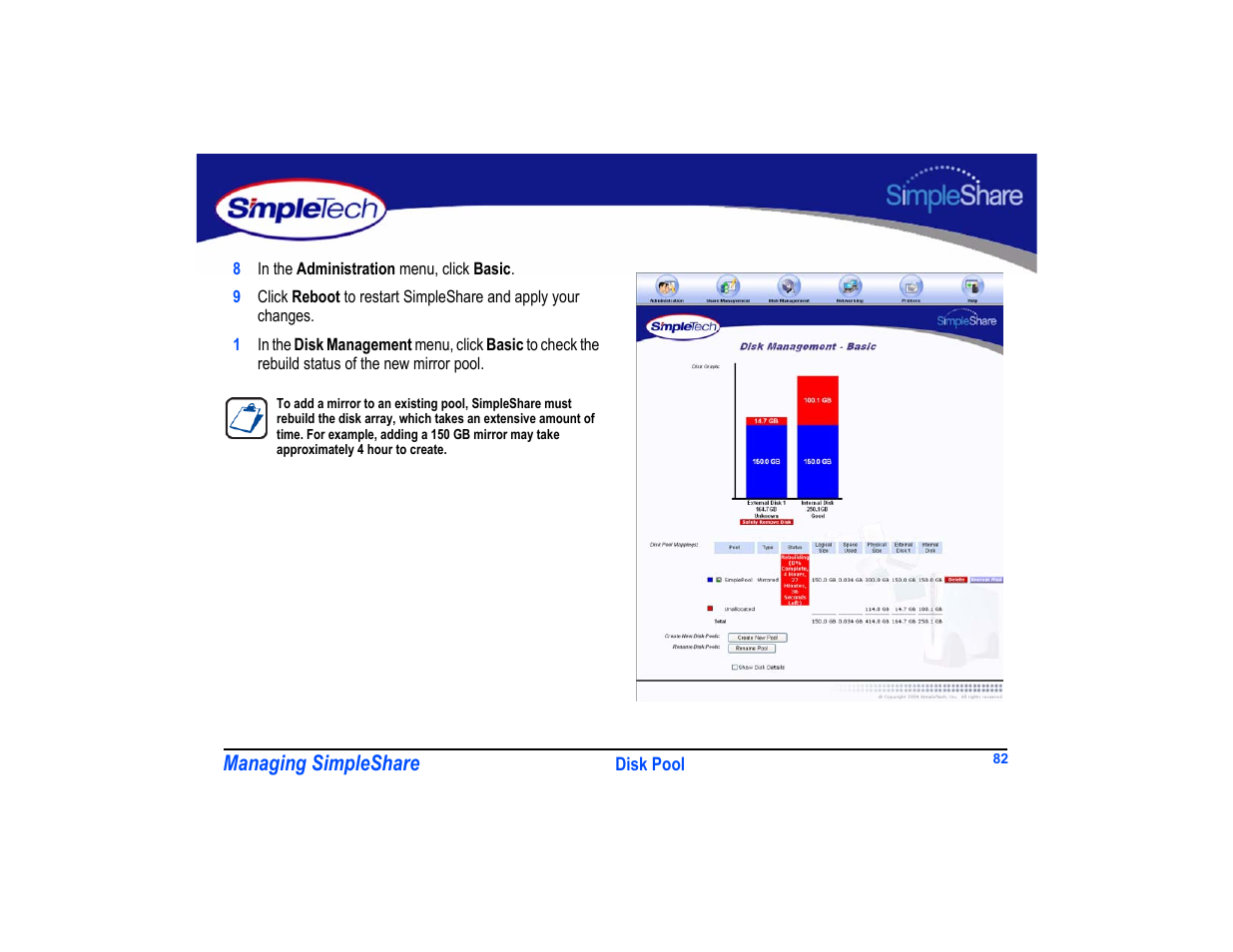 Managing simpleshare | SimpleTech SimpleShare User Manual | Page 96 / 120