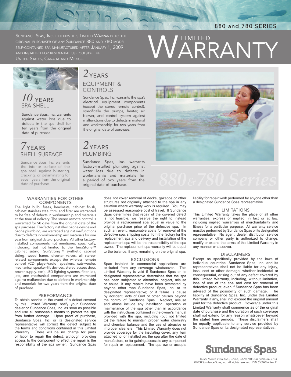 Sundance Spas 780 User Manual | 1 page