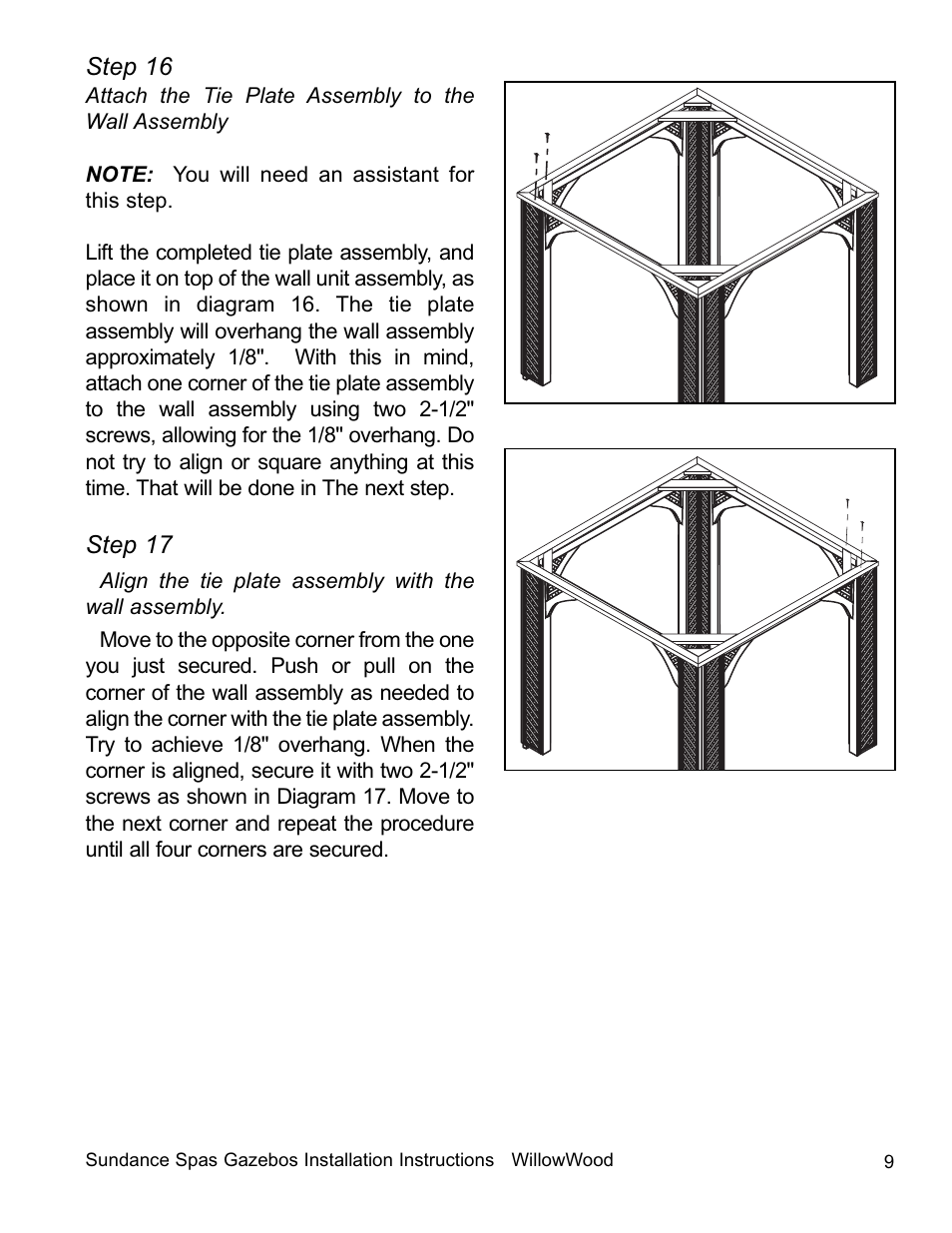 Step 16, Step 17 | Sundance Spas 7'7-inch x 7'7-inch and Smaller User Manual | Page 10 / 20