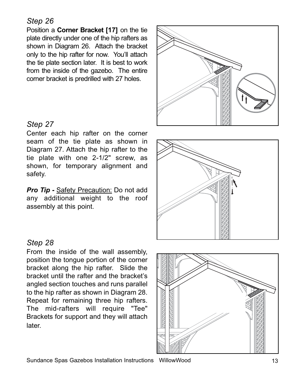 Step 26, Step 27, Step 28 | Sundance Spas 7'7-inch x 7'7-inch and Smaller User Manual | Page 14 / 20