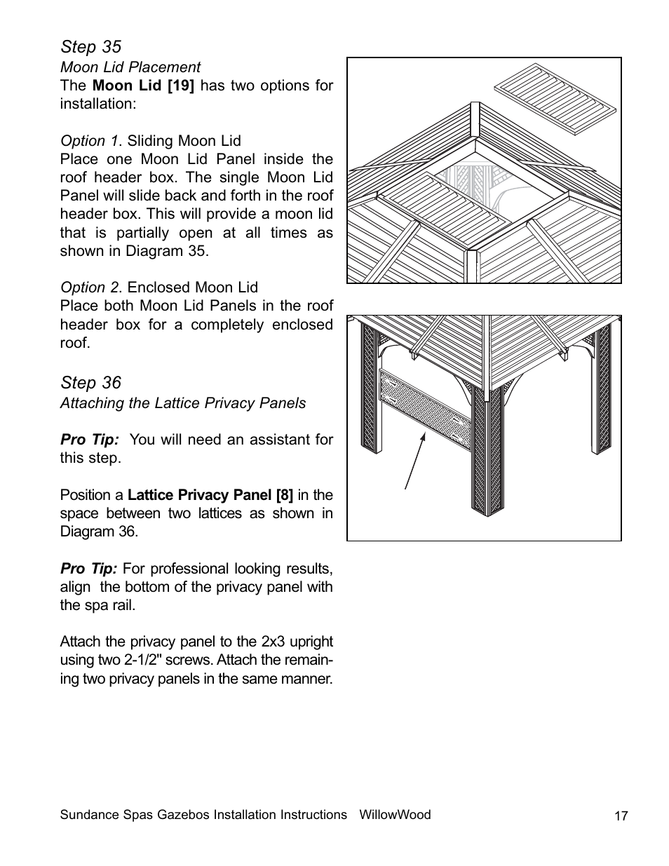 Step 35, Step 36 | Sundance Spas 7'7-inch x 7'7-inch and Smaller User Manual | Page 18 / 20