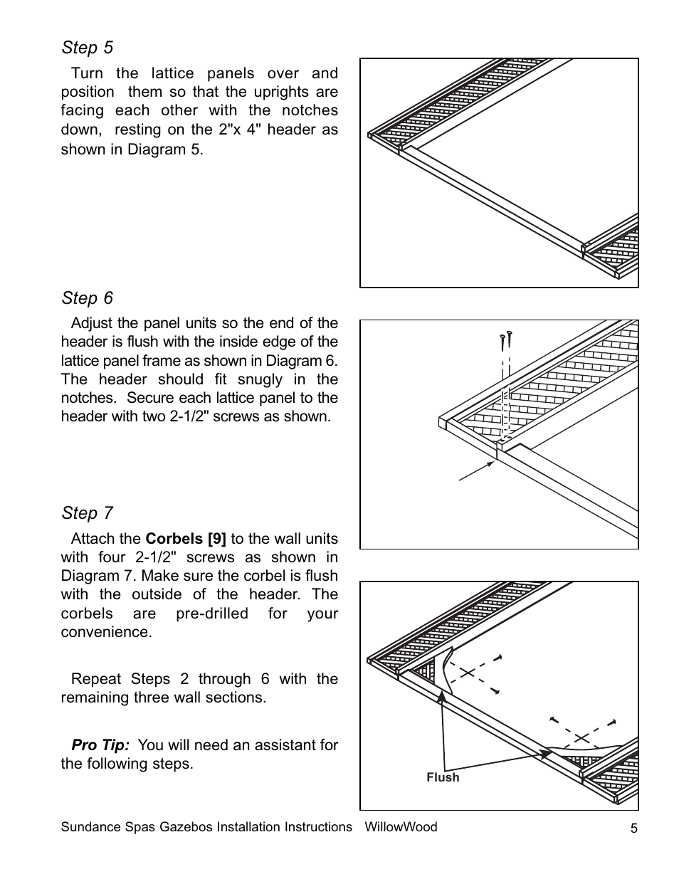 Step 5, Step 6, Step 7 | Sundance Spas 7'7-inch x 7'7-inch and Smaller User Manual | Page 6 / 20