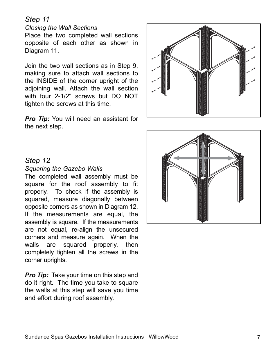 Step 11, Step 12 | Sundance Spas 7'7-inch x 7'7-inch and Smaller User Manual | Page 8 / 20