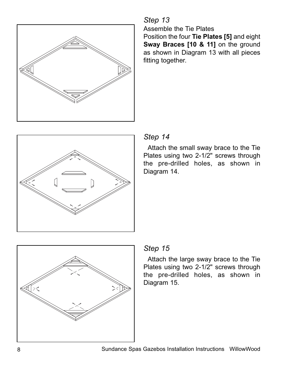 Step 13, Step 14, Step 15 | Sundance Spas 7'7-inch x 7'7-inch and Smaller User Manual | Page 9 / 20