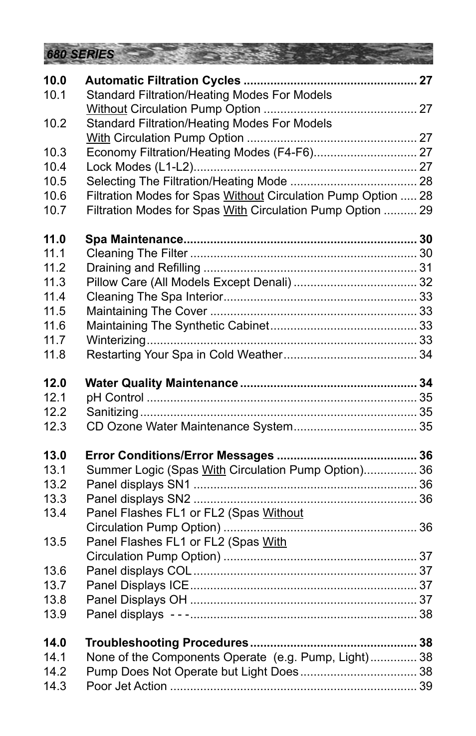Sundance Spas 680 User Manual | Page 4 / 60