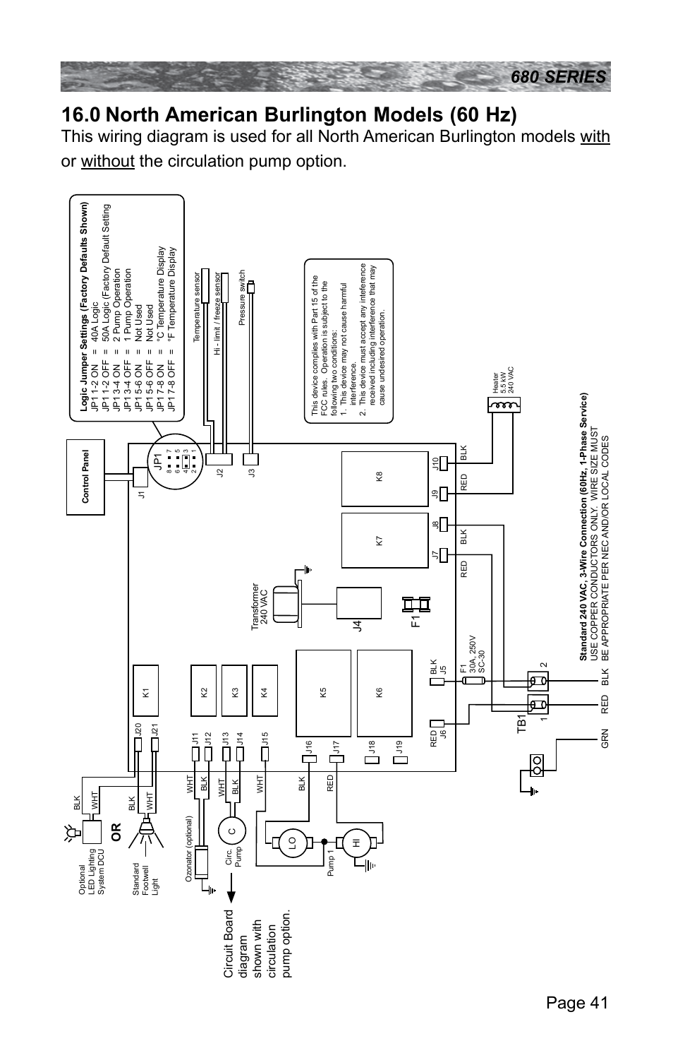 0 north american burlington models (60 hz), North american burlington models (60 hz), J4 f1 | Sundance Spas 680 User Manual | Page 47 / 60