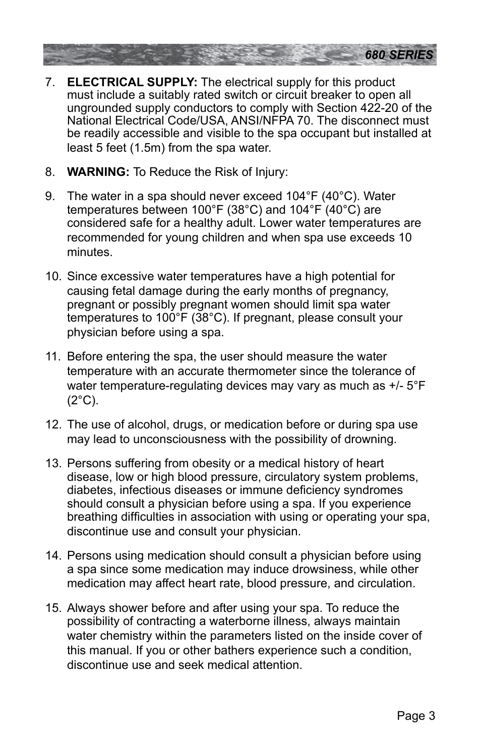 Sundance Spas 680 User Manual | Page 9 / 60