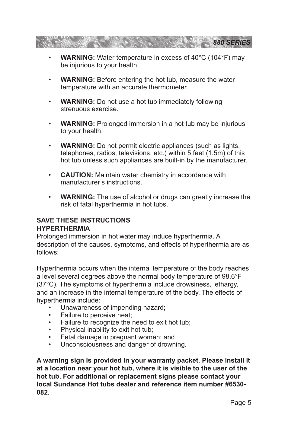 Sundance Spas 880 User Manual | Page 11 / 80