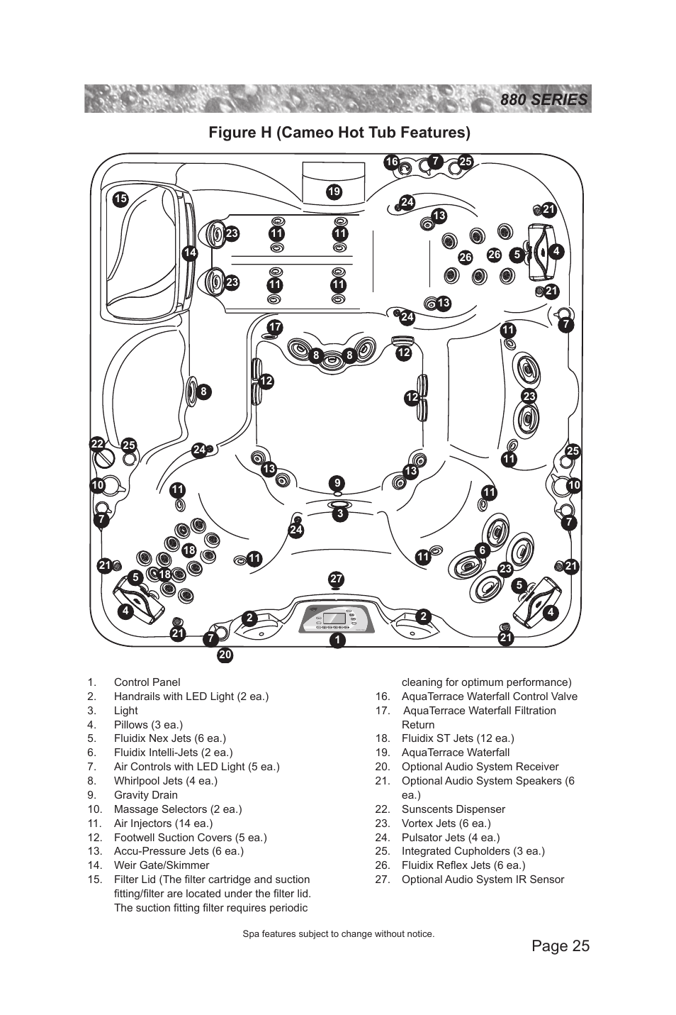 Figure h (cameo hot tub features) | Sundance Spas 880 User Manual | Page 31 / 80