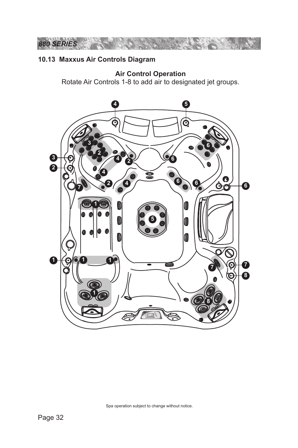 13 maxxus air controls diagram | Sundance Spas 880 User Manual | Page 38 / 80