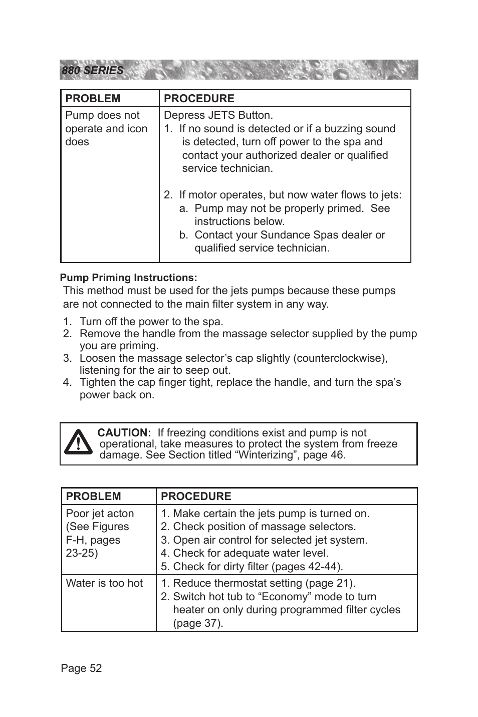Sundance Spas 880 User Manual | Page 58 / 80