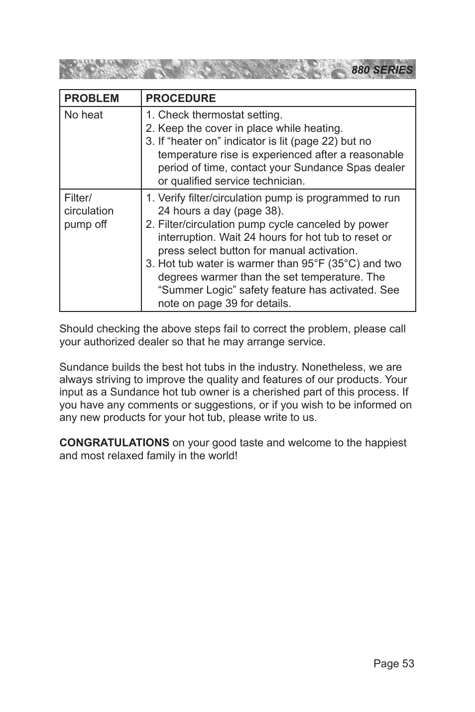 Sundance Spas 880 User Manual | Page 59 / 80