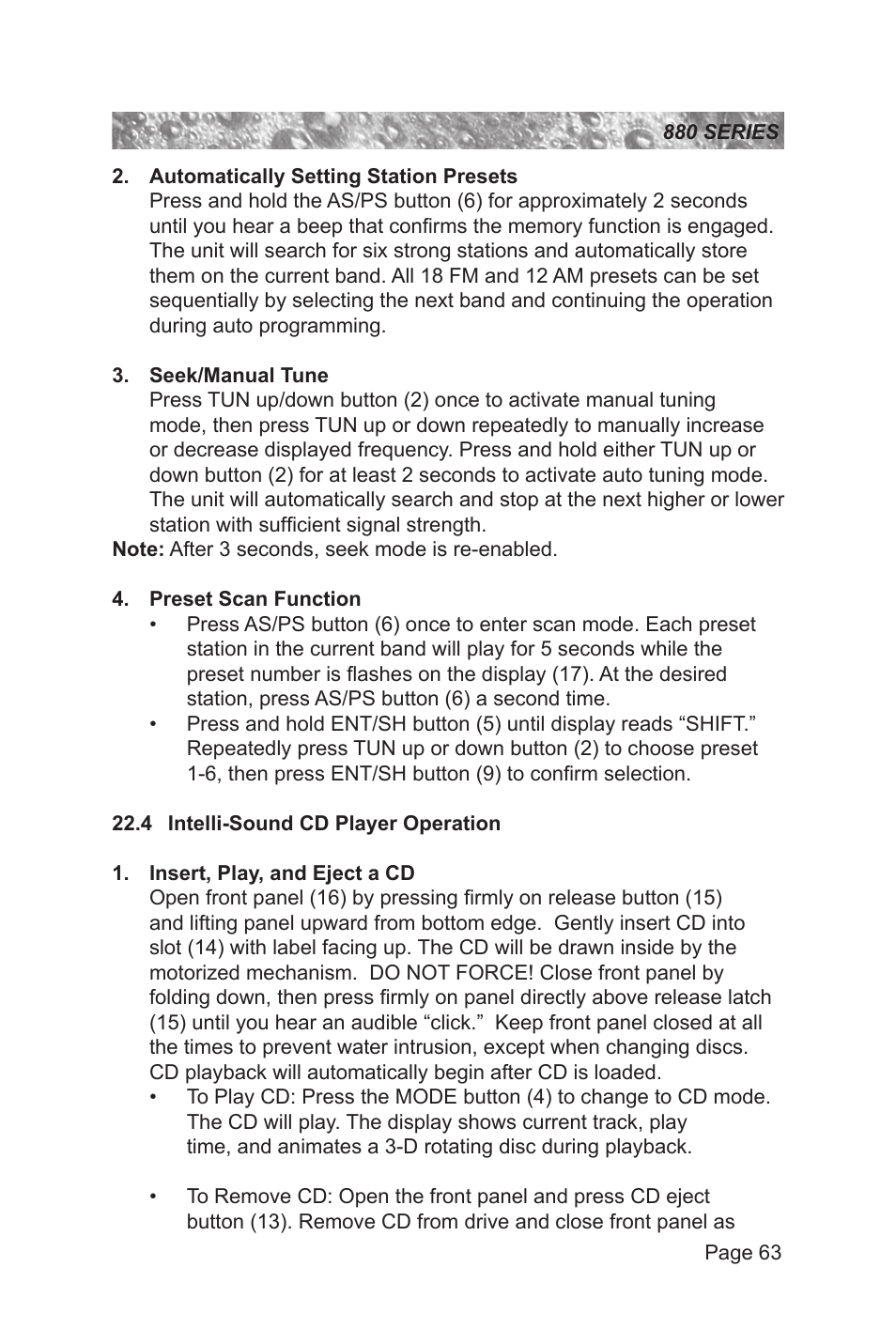 4 intelli-sound cd player operation | Sundance Spas 880 User Manual | Page 69 / 80