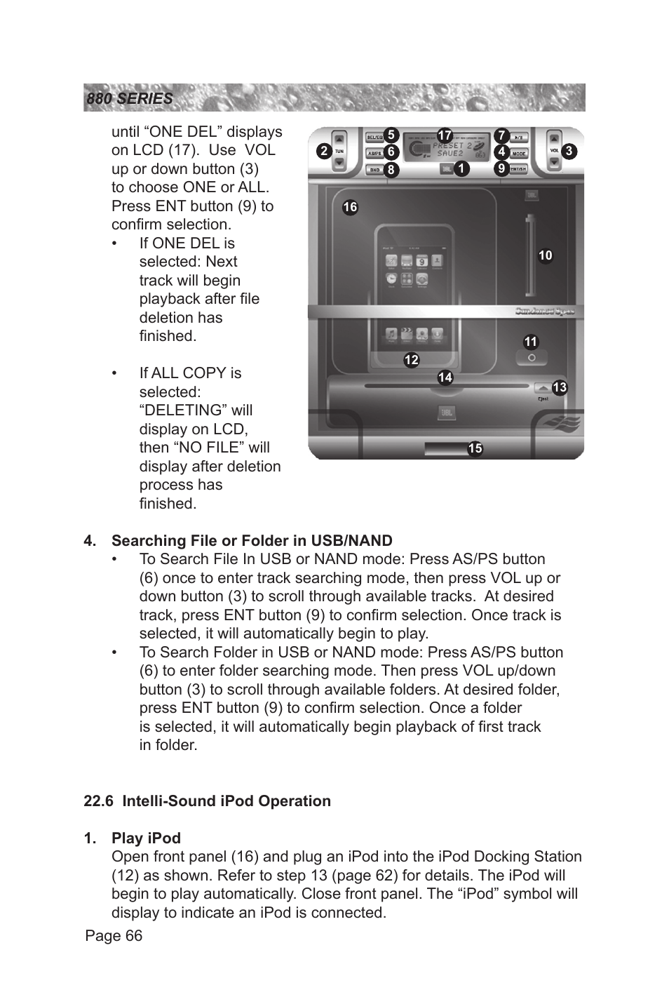 6 intelli-sound ipod operation | Sundance Spas 880 User Manual | Page 72 / 80