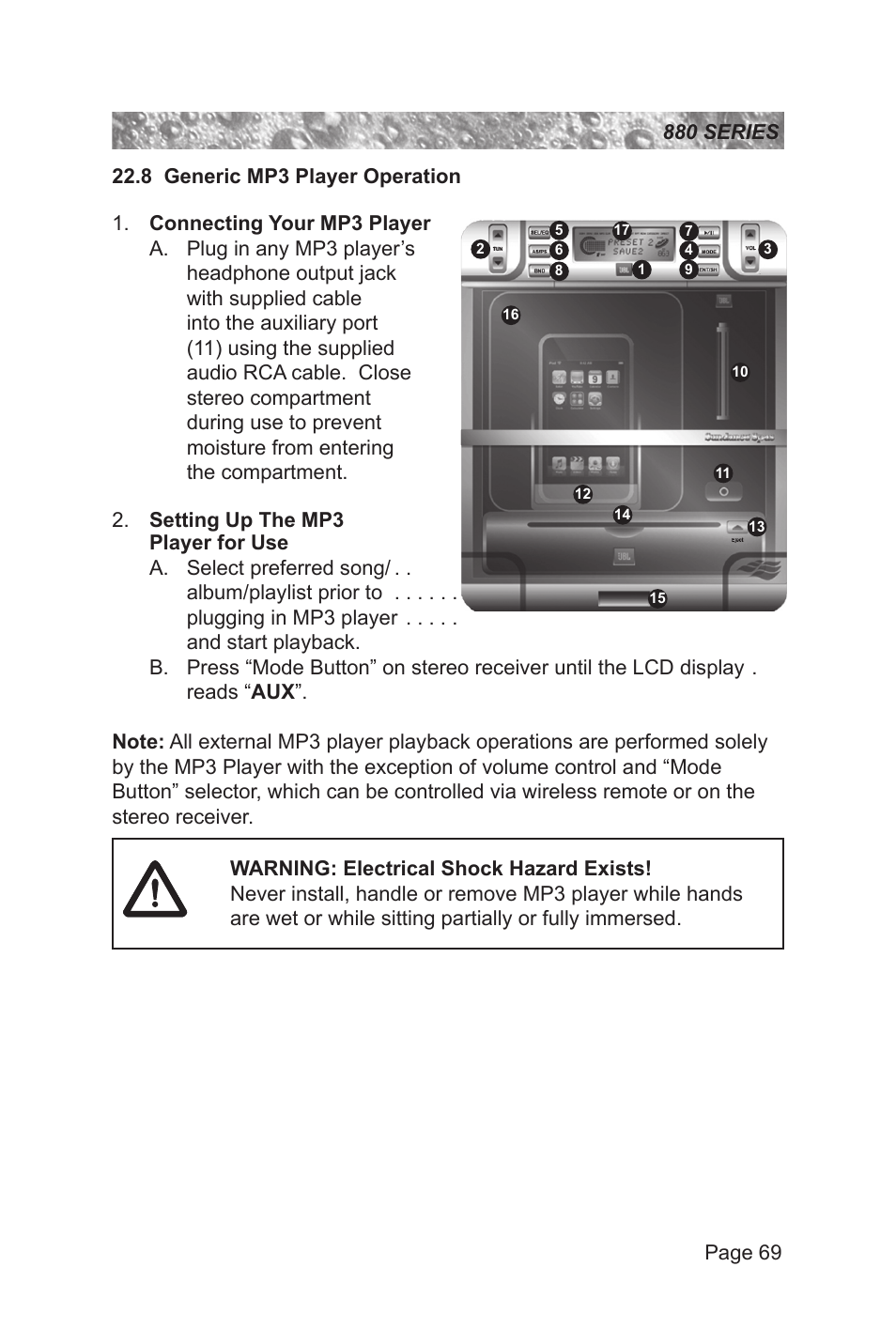 8 generic mp3 player operation | Sundance Spas 880 User Manual | Page 75 / 80