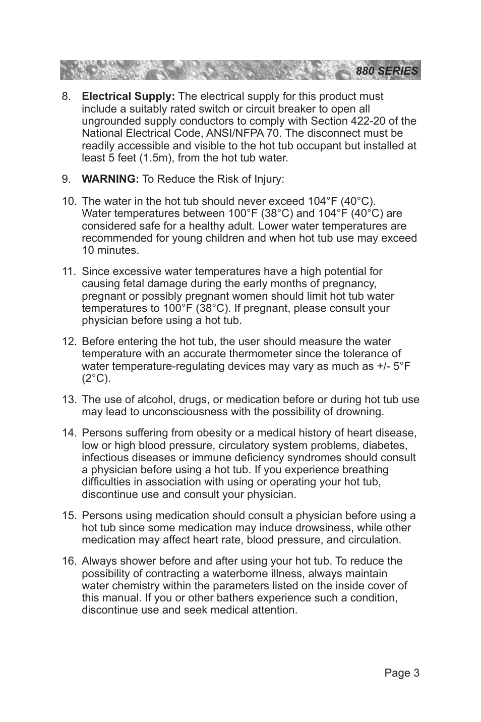 Sundance Spas 880 User Manual | Page 9 / 80