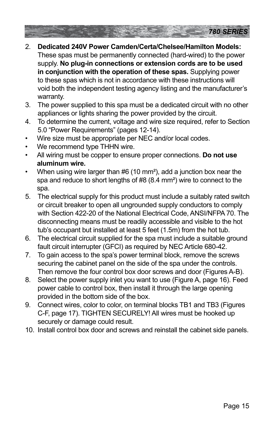 Sundance Spas CAMDEN 780 User Manual | Page 19 / 72