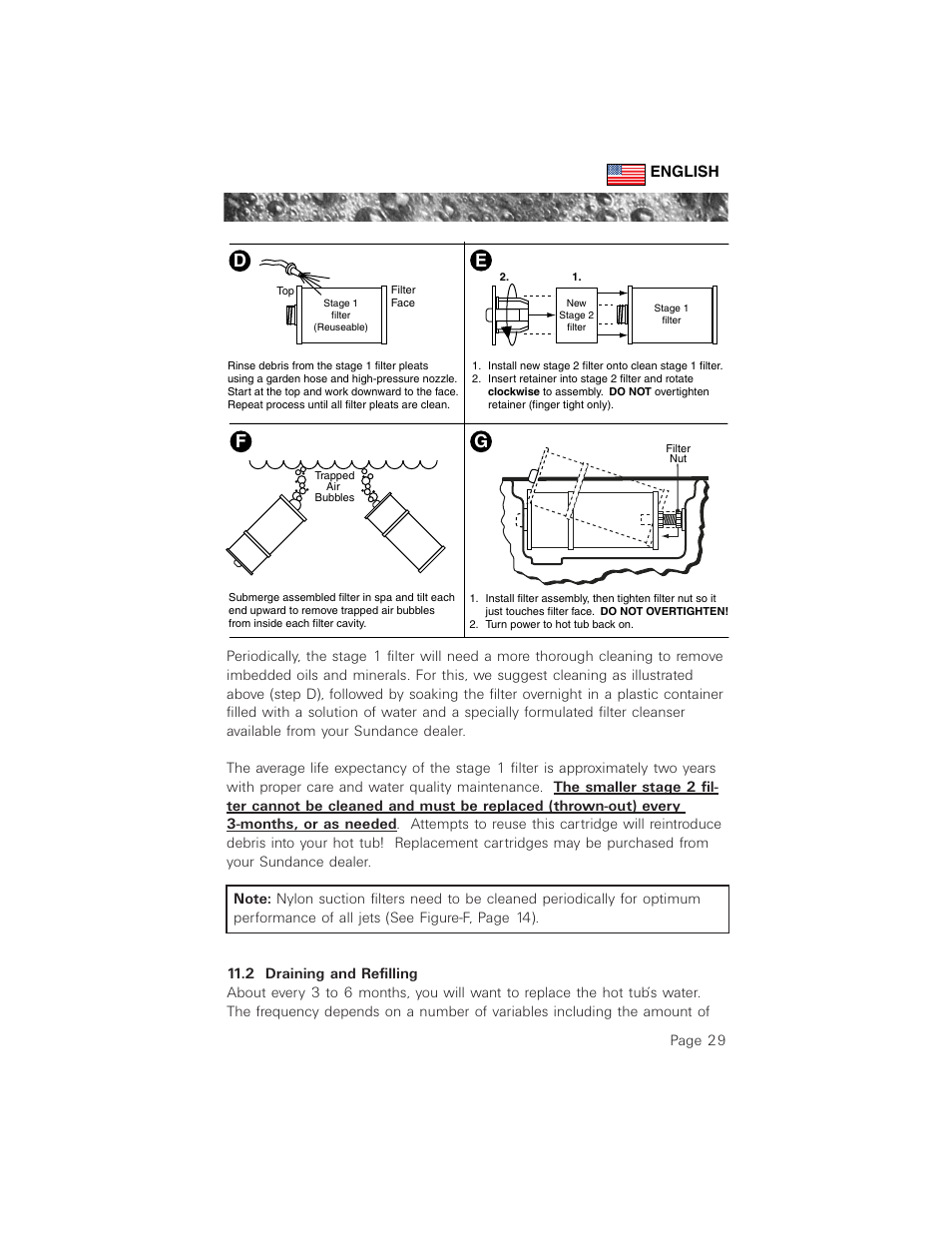 2 draining and refilling | Sundance Spas 880 User Manual | Page 38 / 50