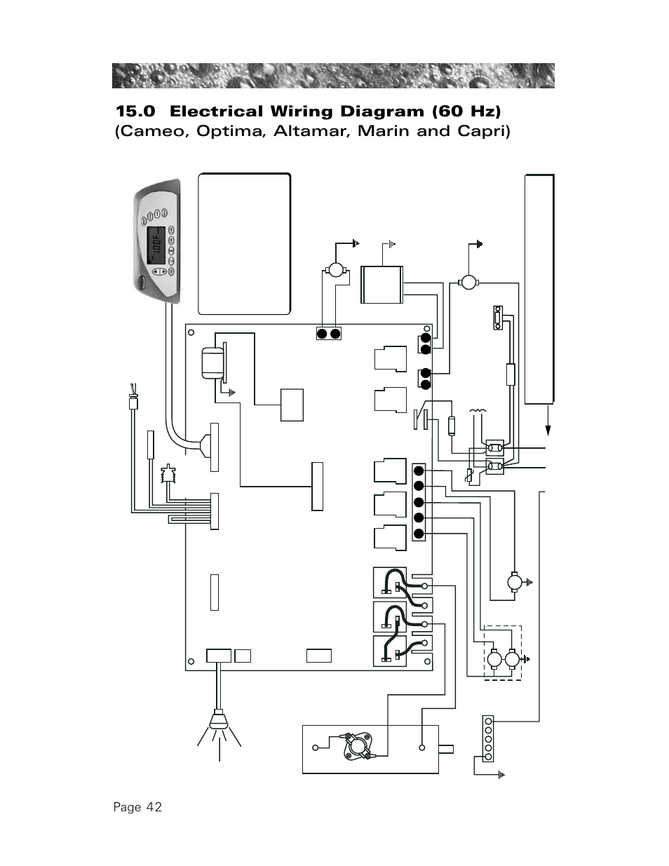 0 electrical wiring diagram (60 hz), Page 42 | Sundance Spas 850 User Manual | Page 46 / 52