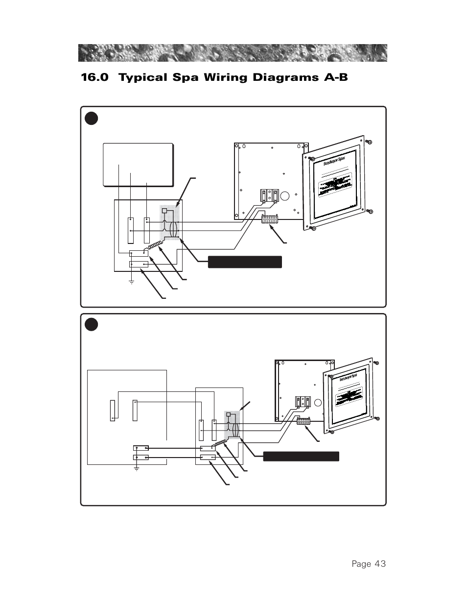 0 typical spa wiring diagrams a-b, Page 43 | Sundance Spas 850 User Manual | Page 47 / 52