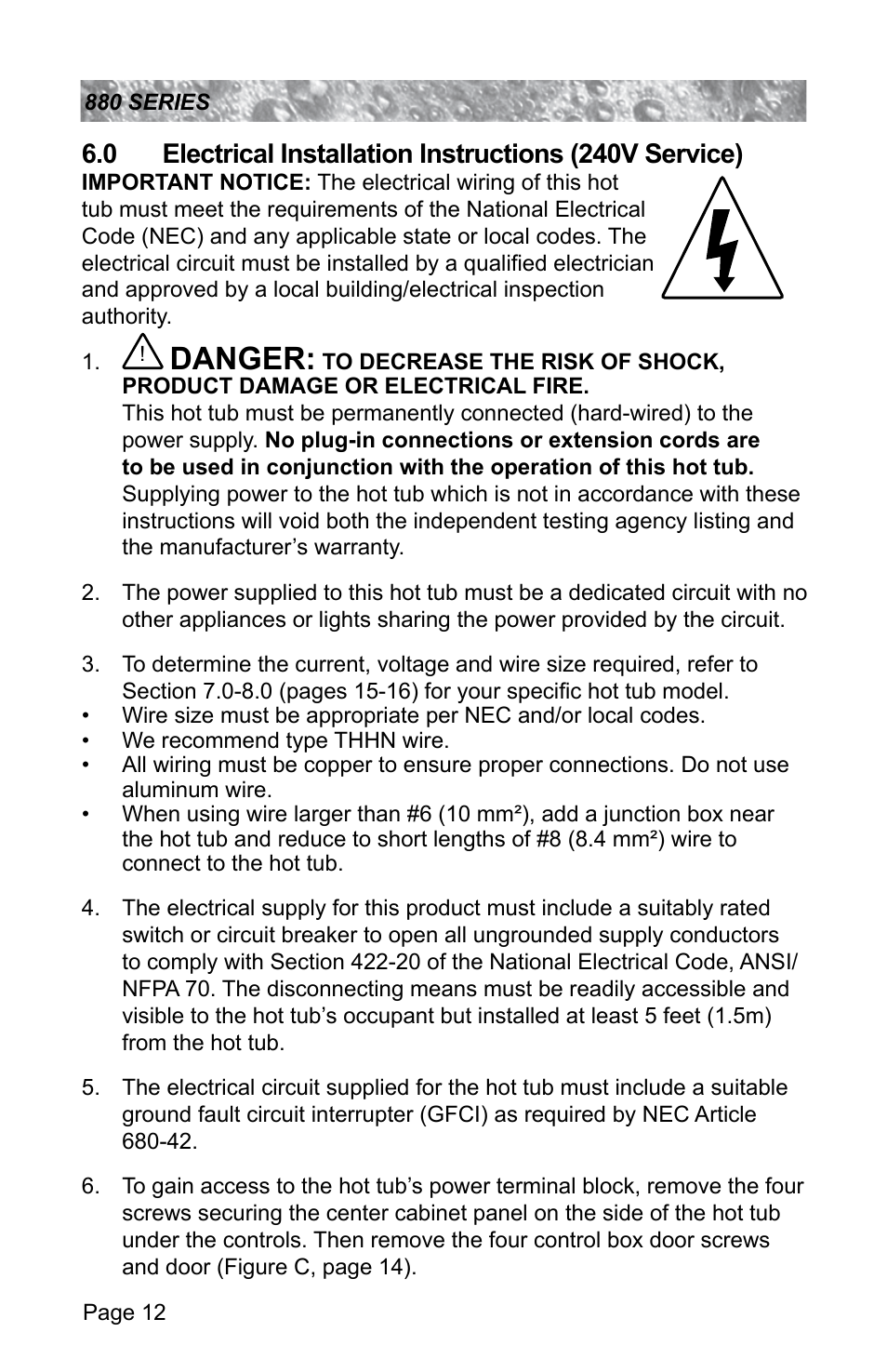 Danger | Sundance Spas ALTAMAR 880 User Manual | Page 18 / 92