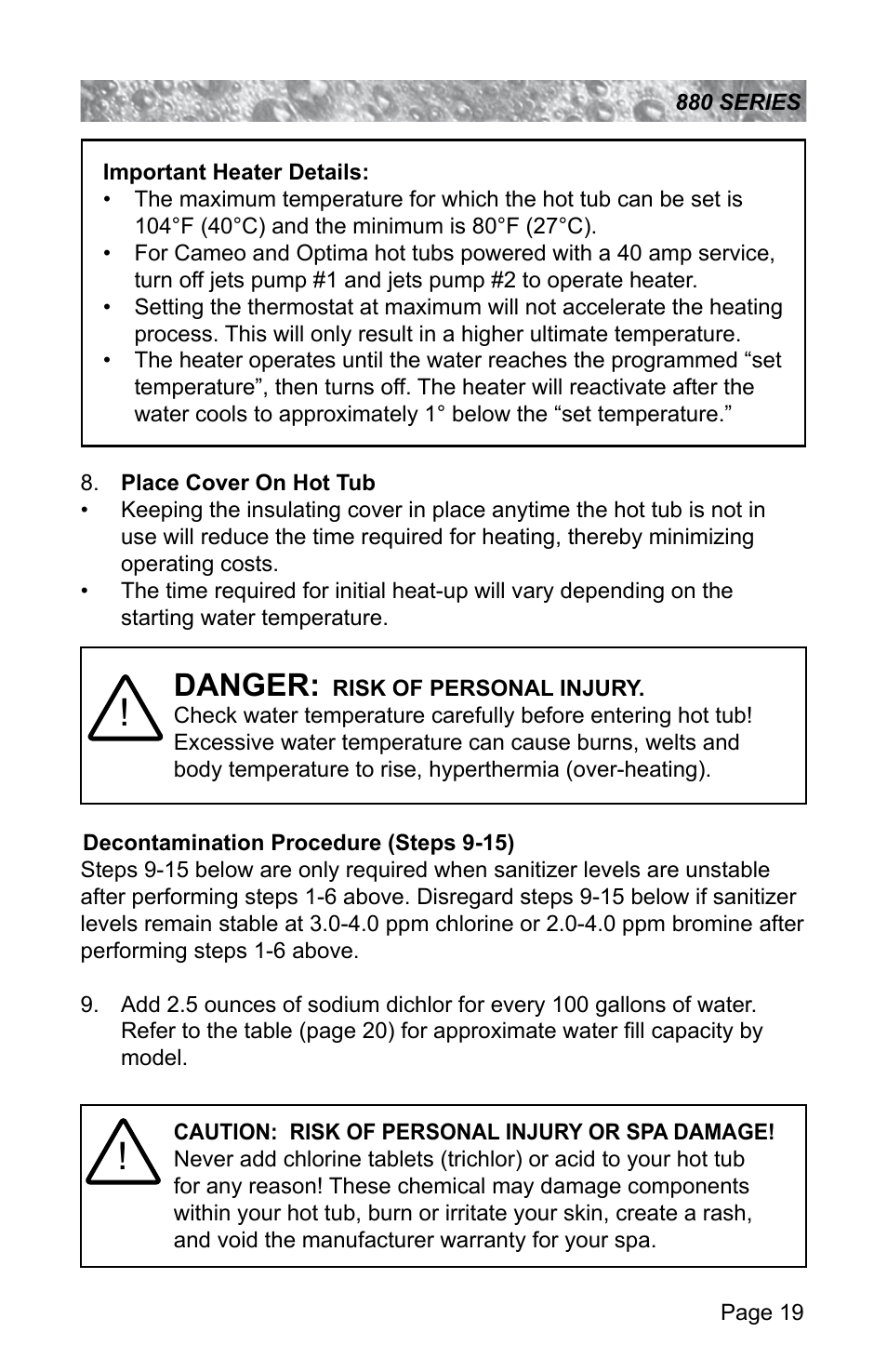 Danger | Sundance Spas ALTAMAR 880 User Manual | Page 25 / 92